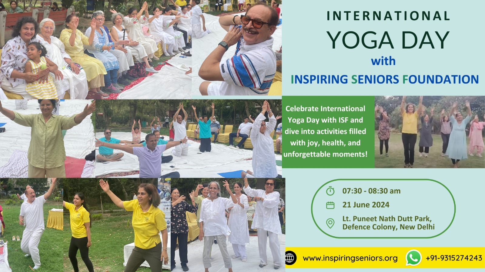  🌿🧘‍♀ 🌟 Inspiring Seniors Foundation Celebrates International Yoga Day in Defence Colony! 🌟 🧘‍♂🌿